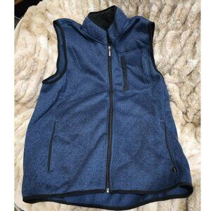 Lee Fleece Lined Pocket Zip Up Vest Blue Regular Fit Men’s XL Full Zip Outdoor